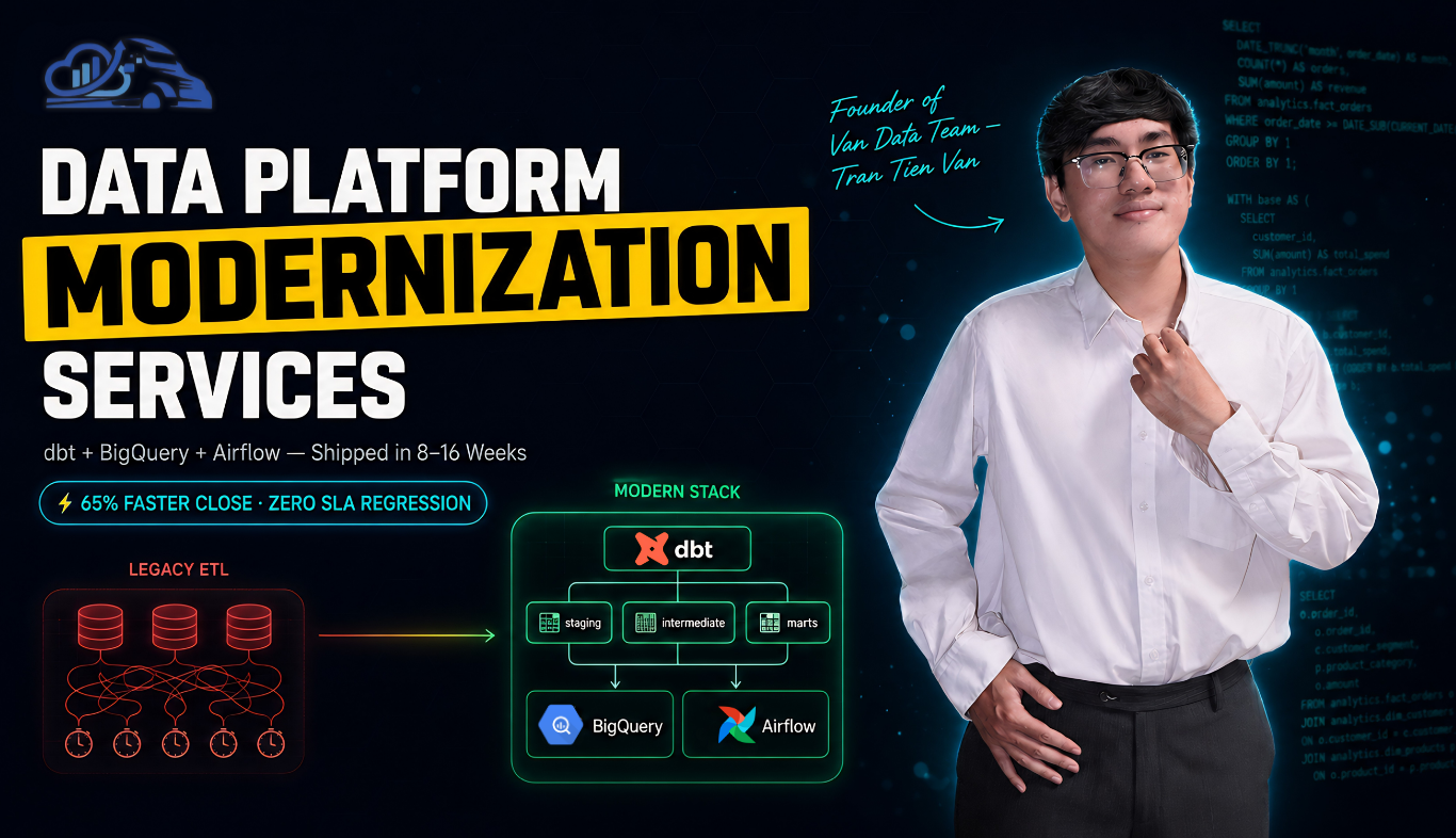 Data platform modernization — staged migration in 8-16 weeks without freezing delivery