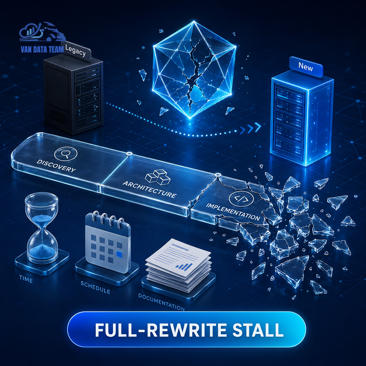 01. Why full-rewrite modernizations stall illustration