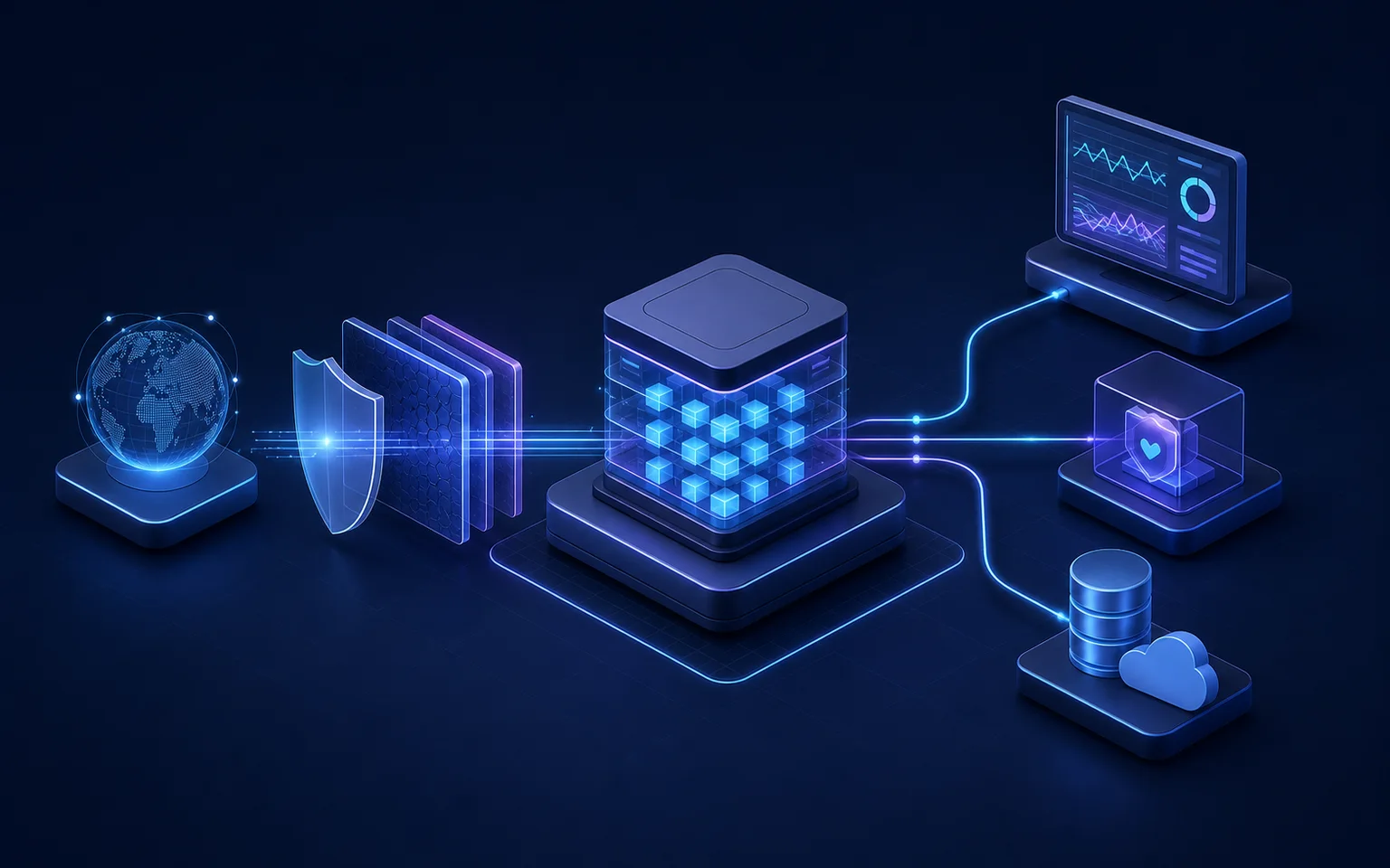 Domain, hosting, monitoring, and backup connected in one website operating system