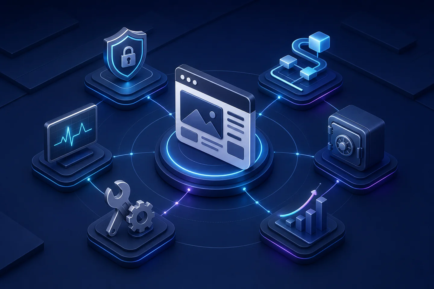 Website runtime supported by secure deployment, monitoring, backup, maintenance, and performance improvement